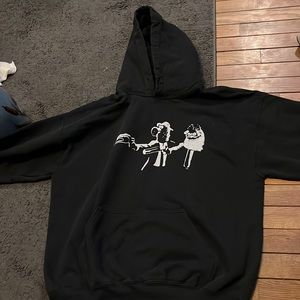 Gildan Black Hooded Sweatshirt with Philly Phanatic and Gritty